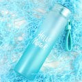 ROWEY Pink Green Purple Lid Silicone Frosted Glass Water Bottle